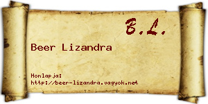 Beer Lizandra névjegykártya